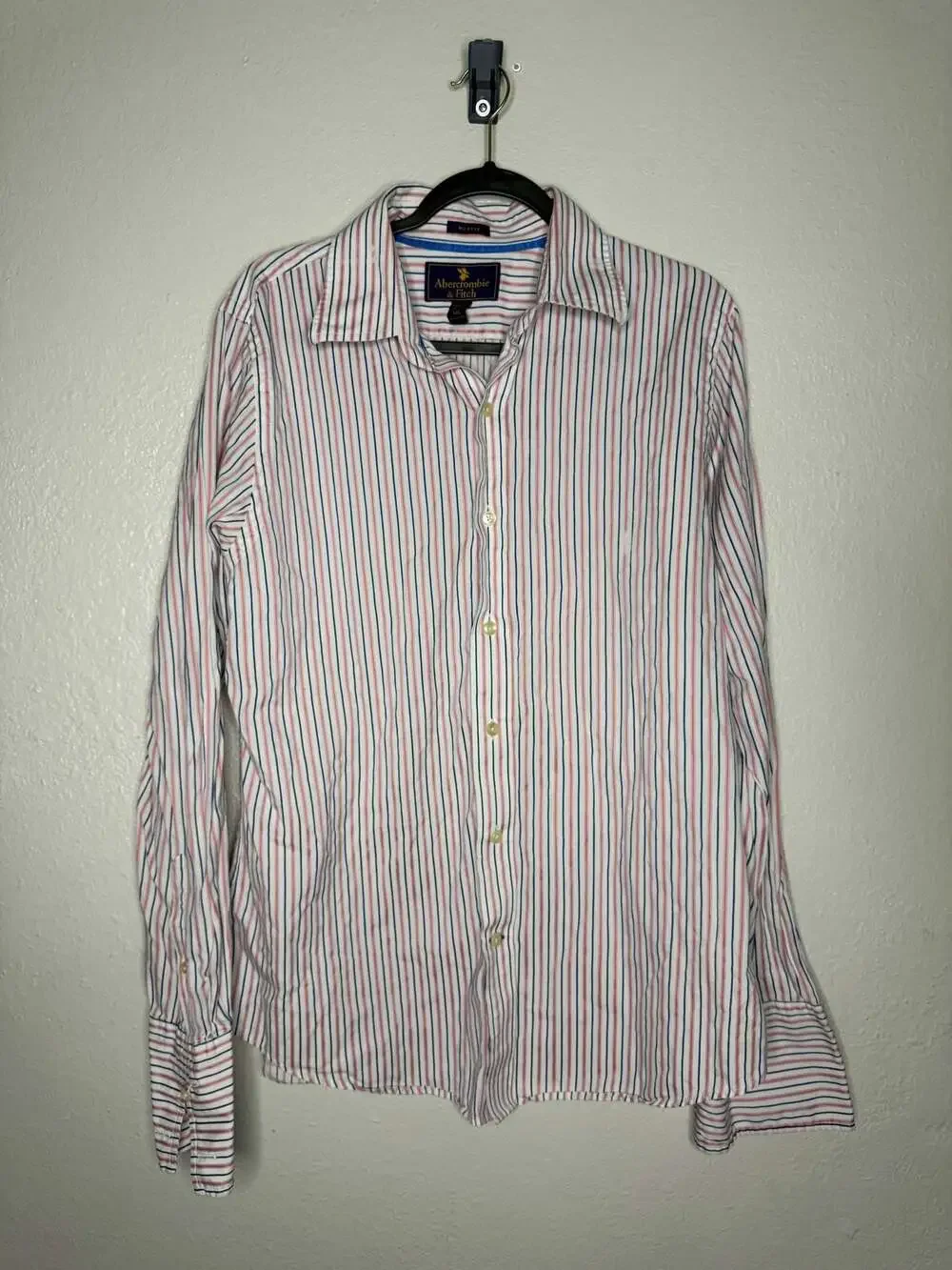 Abercrombie & Fitch Muscle Fit Striped Long Sleeve Button Down Shirt XXL